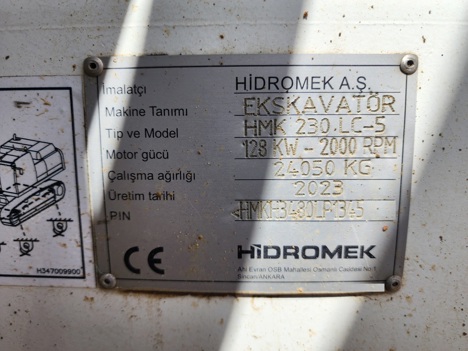 İş Makineleri, Ekskavatör, 2023 Hidromek 230 Lc-5-Temiz, Paletli Eskavator, 2020 Hidromek 230 Lc-Orjinal-532 303 0550