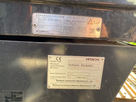 İş Makineleri, Ekskavatör, Paletli Eskavator, 2021 Hitachi Zx 130-Orjinal-532 303 0550