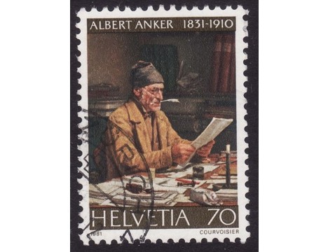 Koleksiyon, Pullar, İsviçre 1981 Damgalı Albert Anker'in Doğumunun 150