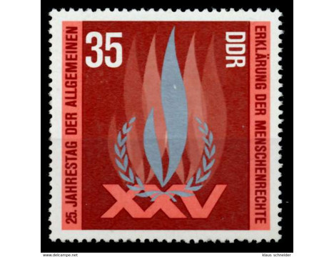 Koleksiyon, Pullar, Almanya (Doğu) 1973 Damgasız İnsan Hakları Bildirg