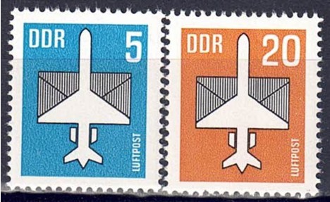Koleksiyon, Pullar, Almanya (Doğu) 1983 Damgasız Uçak Postası Serisi