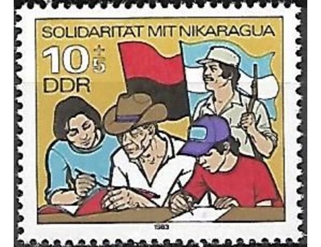 Koleksiyon, Pullar, Almanya (Doğu) 1983 Damgasız Nicaragua İle Dayanış