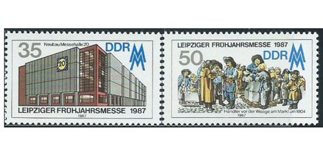 Koleksiyon, Pullar, Almanya (Doğu) 1987 Damgasız Leipzig Bahar Fuarı S