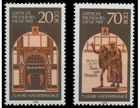 Koleksiyon, Pullar, Almanya (Doğu) 1988 Damgasız Leipzig Bahar Fuarı S