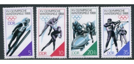 Koleksiyon, Pullar, Almanya (Doğu) 1988 Damgasız Calgariy Kış Olimpiya