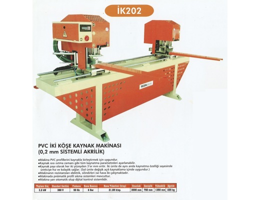 TEZELMAK 2024 Kaynak Makinası İş Makineleri : Pvc İki Köşe Kaynak Mak.(0,2 sistemli Akrilik)