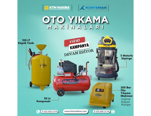 KONTEMAK Set Oto Yıkama Makinesi KONTEMAK, Oto Yıkama Makinelerinde 4Lü Set Kampanyası