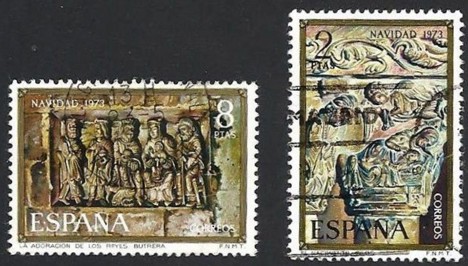 Koleksiyon, Pullar, İspanya 1973 Damgalı Christmas Serisi
