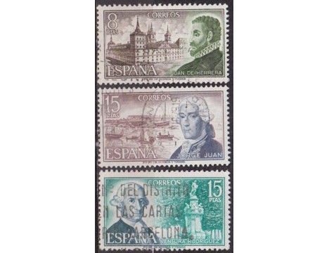 Koleksiyon, Pullar, İspanya 1973 Damgalı İspanyol Mimarlar Serisi