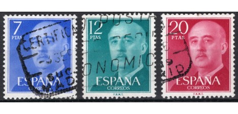 Koleksiyon, Pullar, İspanya 1974 Damgalı General Franco Sürekli Seri