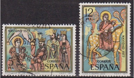 Koleksiyon, Pullar, İspanya 1977 Damgalı Christmas Serisi