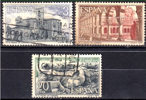 Koleksiyon, Pullar, İspanya 1977 Damgalı Manastırlar Serisi