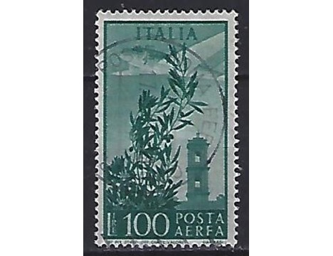 Koleksiyon, Pullar, İtalya 1955 Damgalı Roma Üzerinde Uçak Serisi