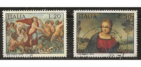 Koleksiyon, Pullar, İtalya 1970 Damgalı Raphael’İn Ölümünün 450. Yılı