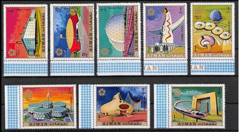 Koleksiyon, Pullar, Ajman 1970 Damgasız Osaka Expo-70 Dünya Sergisi Se