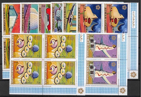 Koleksiyon, Pullar, Ajman 1970 Damgasız Osaka Expo-70 Dünya Sergisi Dö
