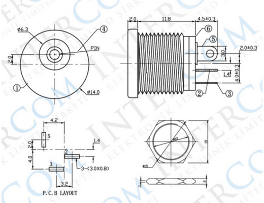 2.5mm DC yuvarlak somunlu fiş yuvası 2.5mm Dc yuvarlak somunlu jak yuvası Casper Dizüstü Notebook güç Elektronik Eşya : 2.5mm