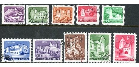 Koleksiyon, Pullar, Macaristan 1960 Damgalı Kaleler Sürekli Seri 1