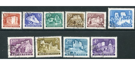 Koleksiyon, Pullar, Macaristan 1961 Damgalı Kaleler Sürekli Seri