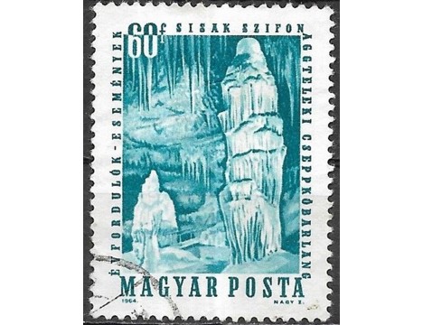Koleksiyon, Pullar, Macaristan 1964 Damgalı Aggtelek Sarkıt I Serisi
