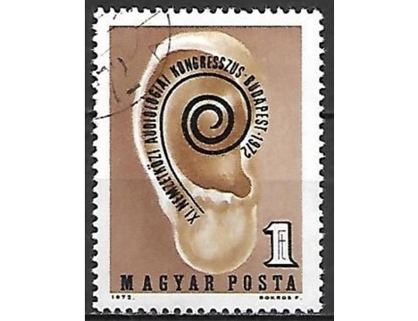 Koleksiyon, Pullar, Macaristan 1972 Damgalı Budapeşte 11.Odyoloji Kong