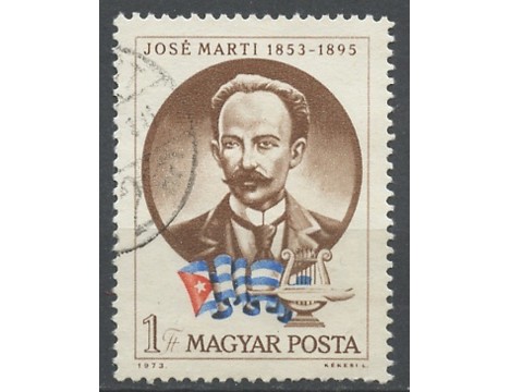 Koleksiyon, Pullar, Macaristan 1973 Damgalı Jose Marti’Nin Doğumunun
