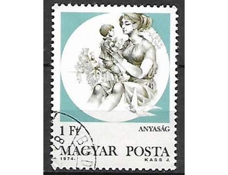 Koleksiyon, Pullar, Macaristan 1974 Damgalı Annelik Serisi