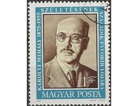 Koleksiyon, Pullar, Macaristan 1975 Damgalı Mihaly Karolyi’Nin Doğumun