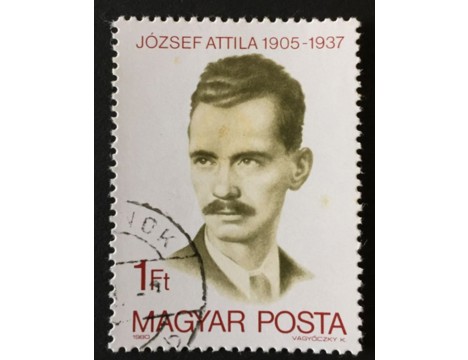 Koleksiyon, Pullar, Macaristan 1980 Damgalı Attila Jozsef’İn Doğumunun