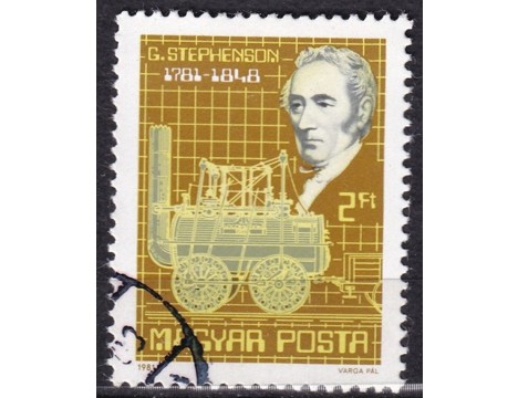 Koleksiyon, Pullar, Macaristan 1981 Damgalı George Stephenson’Un Doğum