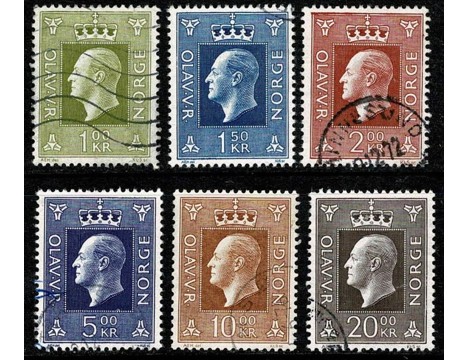 Koleksiyon, Pullar, Norveç 1969 Damgalı Kral Olav V Sürekli Seri