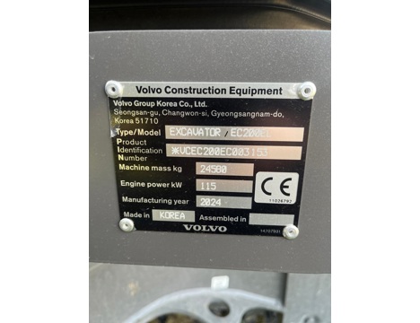 İş Makineleri, Ekskavatör, 2024 Volvo Ec 200 El-Yeni, Paletli Eskavator, 2024 Volvo Ec 200 El-Sıfır Yeni Seri-532 303 0550