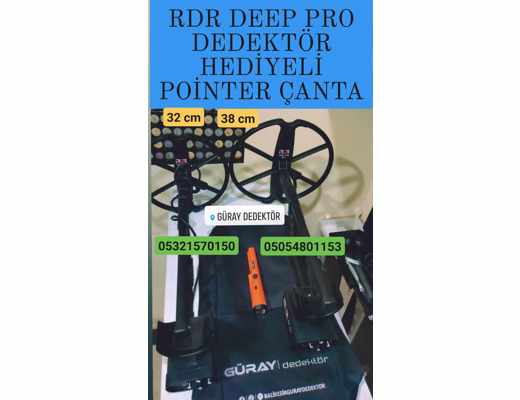 Rdr 38 cm başlıklı Vlf dedektör Rdr, Rdr Deep Pro Define Dedektörü 38 cm Pointer ve Çan, 38 cm başlıklı