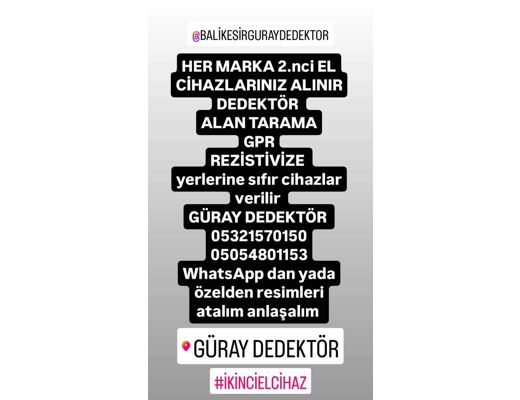 Tüm markalar Gpr alan tarama rezistivizi dedektör Dedektor alan tarama rezistivi Diğerleri : 2.inci El Her Marka Cihazlarınız