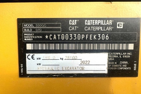 İş Makineleri, Ekskavatör, Caterpillar, Cat 330 Gc Temiz Orjinal, Paletli Eskavator, 2022 Cat 330 Gc-Temiz-Orjinal-532 303 05