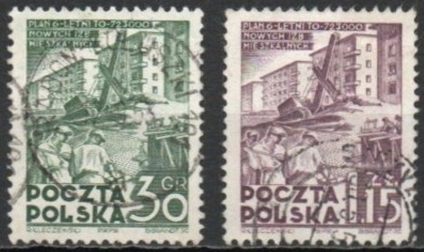 Koleksiyon, Pullar, Polonya 1951 Damgalı 6. Yıllık Plan Serisi 2