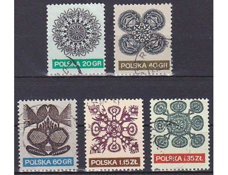 Koleksiyon, Pullar, Polonya 1971 Damgalı Wycinanki-Polonya Dekoratif K