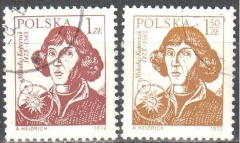 Koleksiyon, Pullar, Polonya 1972 Damgalı Mikolaj Kopernik Serisi