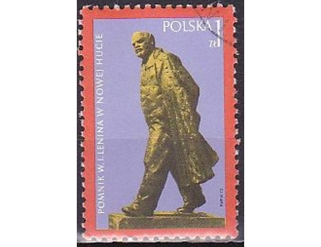 Koleksiyon, Pullar, Polonya 1973 Damgalı Nowa Huta Lenin Heykeli Seris