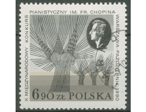 Koleksiyon, Pullar, Polonya 1980 Damgalı Varşova Uluslar Arası Chopin