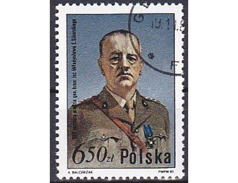 Koleksiyon, Pullar, Polonya 1981 Damgalı Wladyslaw Sikorsky’Nin Doğumu