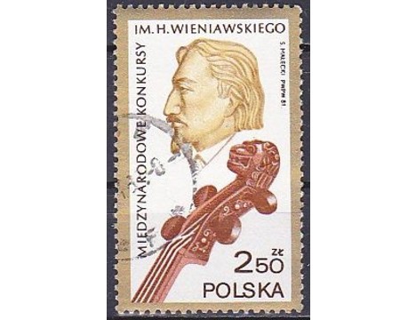 Koleksiyon, Pullar, Polonya 1981 Damgalı Uluslar Arası Henryk Wieniaws