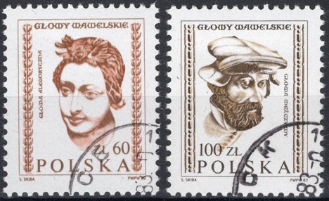 Koleksiyon, Pullar, Polonya 1982 Damgalı Wawel Heykelleri Serisi