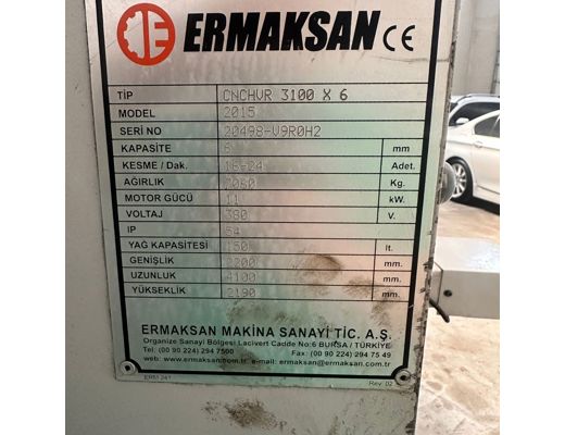 3100X6 GİYOTİN MAKAS İş Makineleri : ERMAKSAN MARKA 3100X6 MM CNC HİDROLİK GİYOTİN MAKA