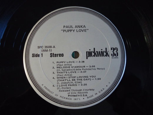 Paul Anka Puppy Love Plak Müzik, Film (Plak,Cd, Dvd) : Paul Anka - Puppy Love LP Tertemiz