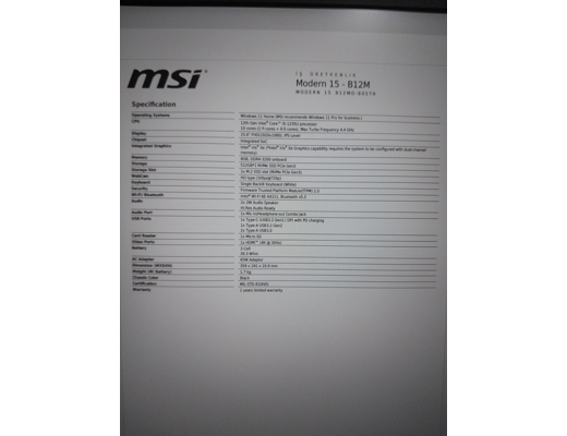 Msi Msi, MSİ MODERN15-B12MO-605TR