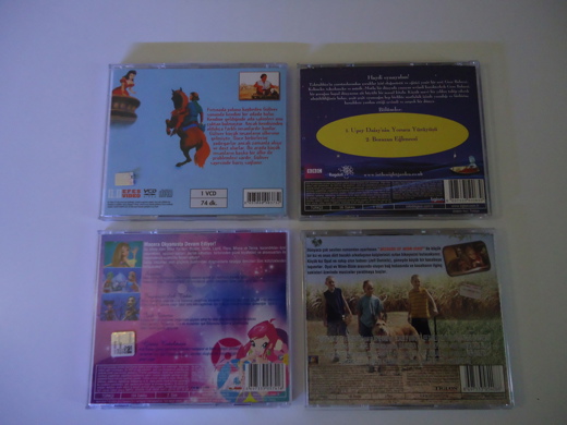 muhtelif, muhtelif, vcd, mzik, film plak,cd, dvd 4 adet vcd izgi film temiz