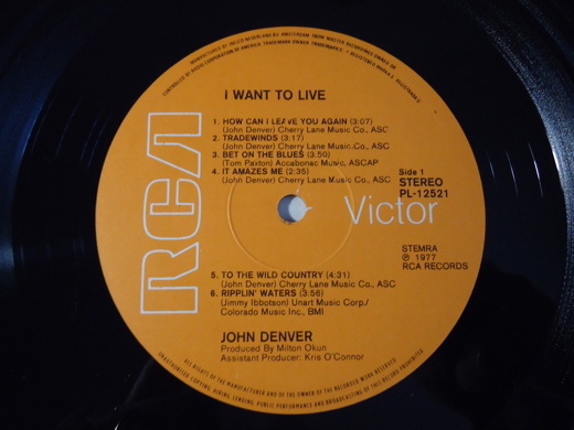 Müzik, Film (Plak,Cd, Dvd), Rock, John Lennon, John Denver - I Want To Live Lp Temiz