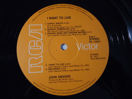 Müzik, Film (Plak,Cd, Dvd), Rock, John Lennon, John Denver - I Want To Live Lp Temiz