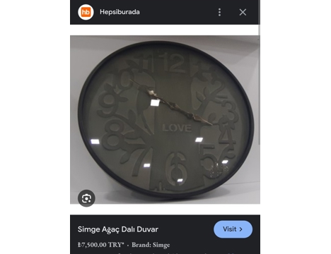 Antika Eşya, Diğer Antika Mobilyalar, Simge Ağaç Dalı Duvar Saati
